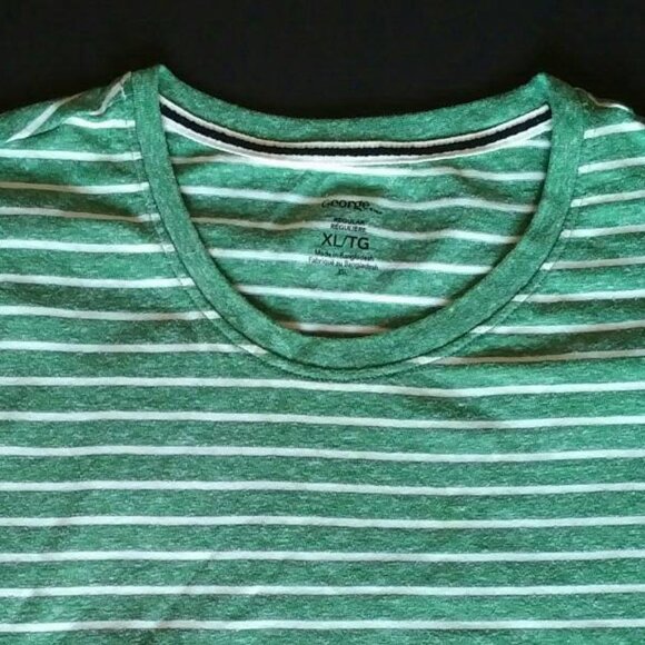 NWOT Men's T-shirt, Green with White Stripes, XL - Picture 2 of 2